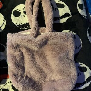 Plush Faux Fur Tote Bag - Lavender